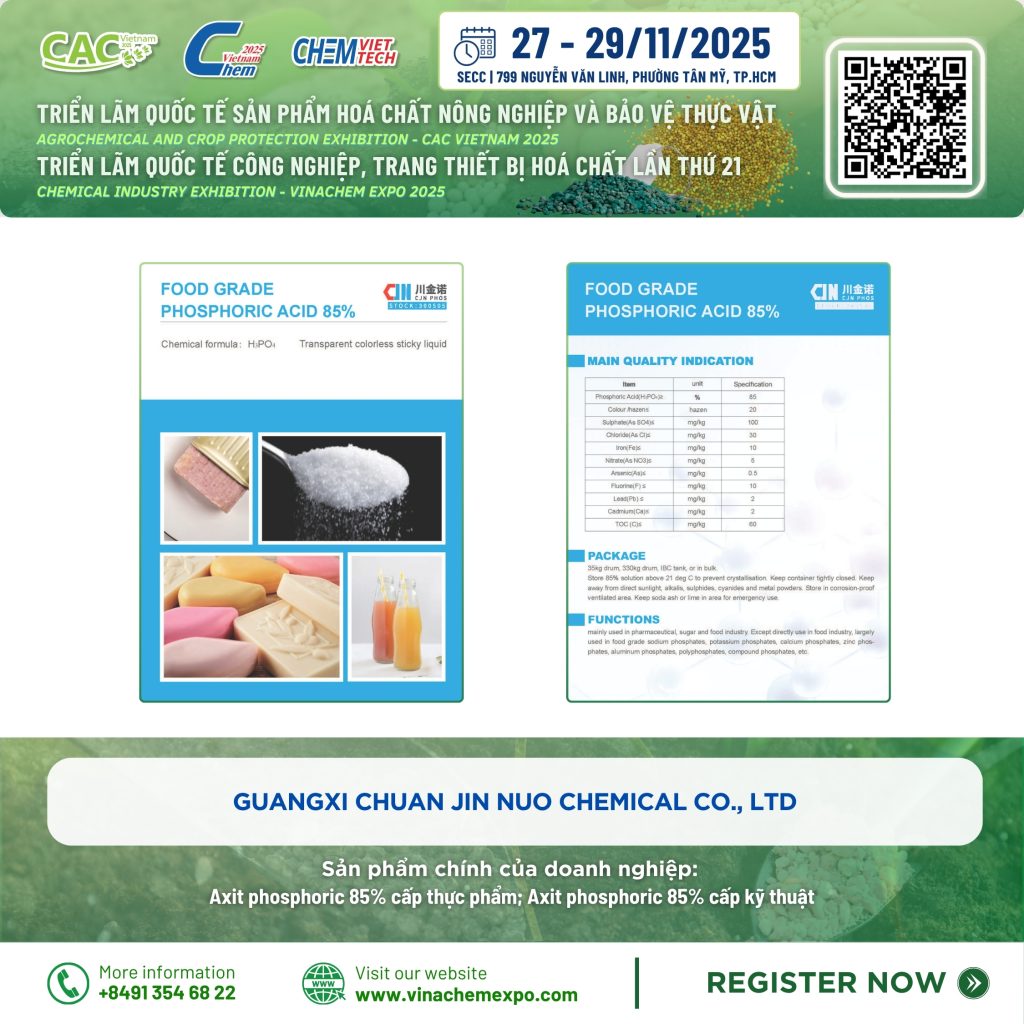 axit phosphoric 85% CJN food grade và technical grade cho thực phẩm, phân bón và công nghiệp