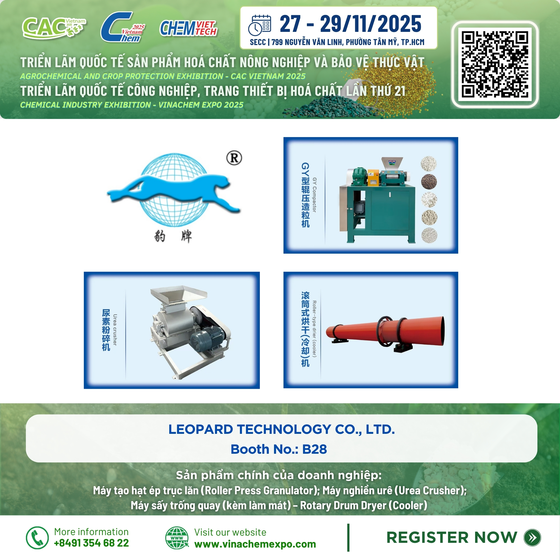 máy tạo hạt ép trục lăn Panther dùng cho dây chuyền phân bón