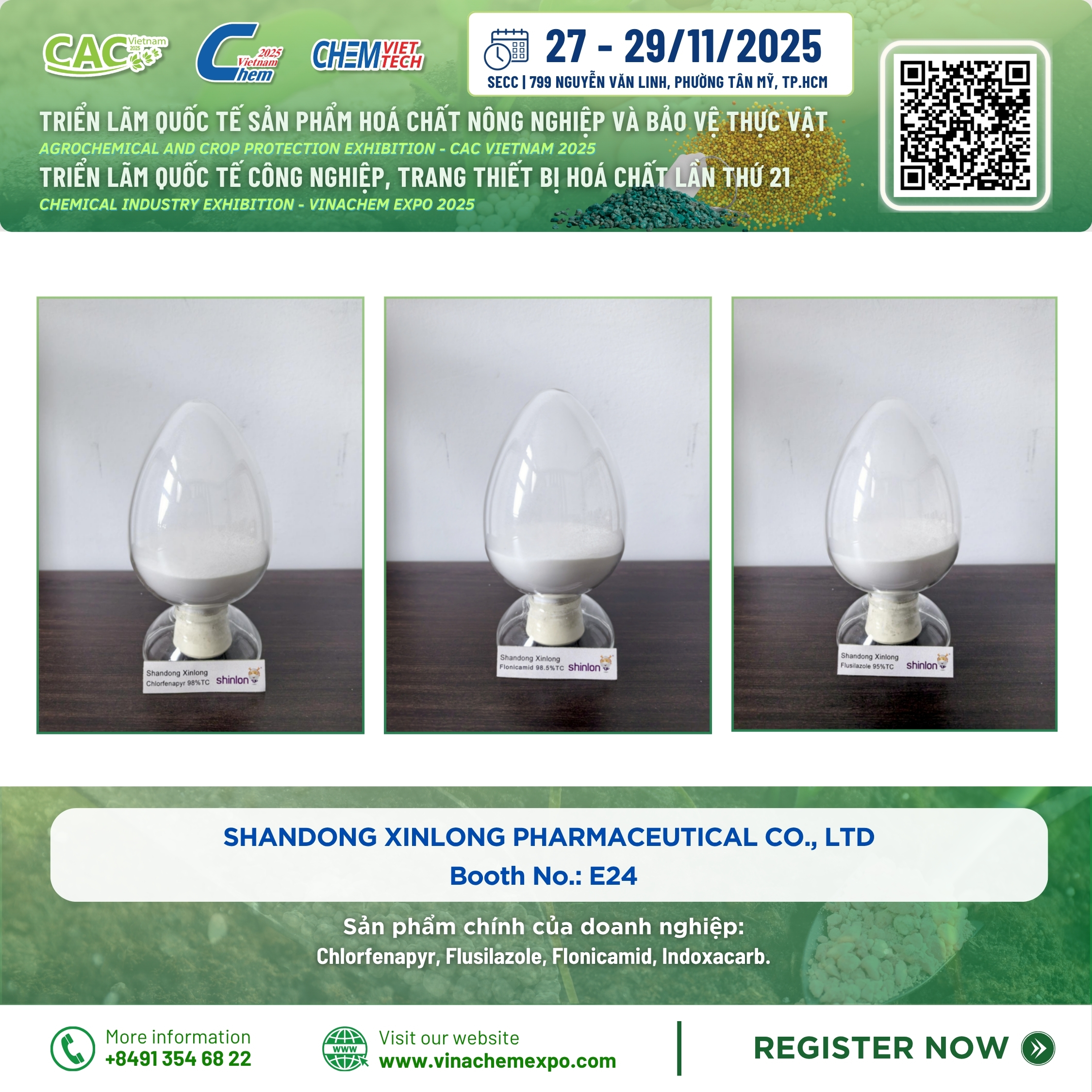 Shandong Xinlong Pharmaceutical gian hàng hóa chất và nông dược tại VINACHEM EXPO 2025
