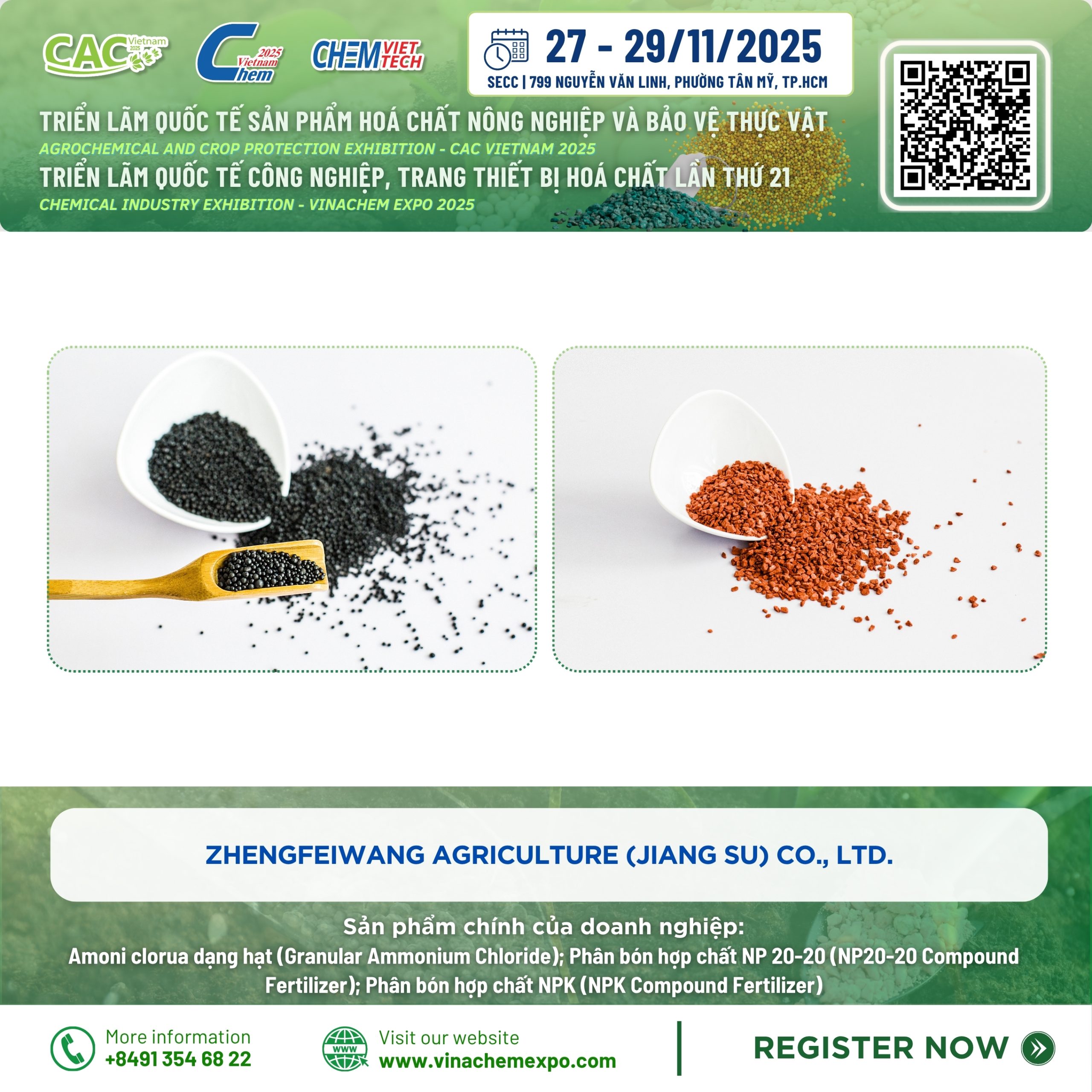 amoni clorua dạng hạt của Zhengfeiwang cho phối trộn NPK và ứng dụng nông nghiệp